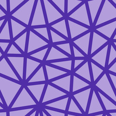 Geometric template background. Deep purple color. Medium triangle size. Bold line weight. Repeatable pattern. Seamless tileable vector illustration.