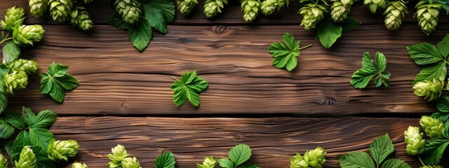  A tight shot of green leaves against a textured wood backdrop, its design mimicking their shape