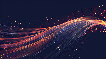 Obraz premium Abstract Futuristic Pink Blue Neon Wave Lines on Black Background