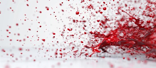 Obraz premium Vibrant Paint Splatter on White Background Generative AI