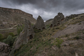 Fototapeta premium historic cave church ruin in Soğanlı Ören Yeri cappadocia 