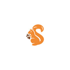 Squirrel with tail shaped letter S illustration design. Vector illustration