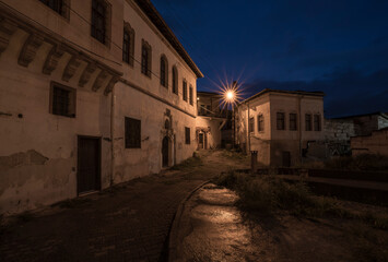 Historic house in Avanos by night.