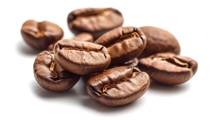 Naklejka premium Arabica coffee beans photo for coffee related designs