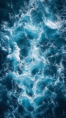 Fototapeta premium top view of wavy sea