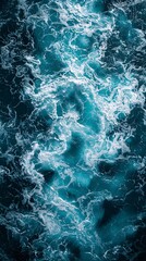 top view of wavy sea