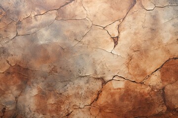 Fototapeta premium The surface has a brown, cracked texture that resembles old paper.