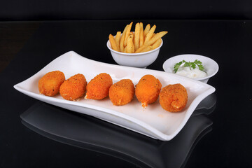 crab nuggets and French fries