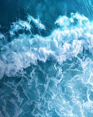 top view of wavy ocean background