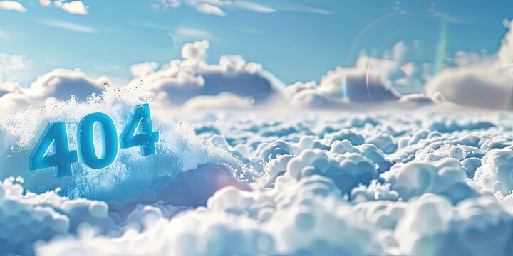 snowdrift with big blue 3d digits "404" popping out of it. 