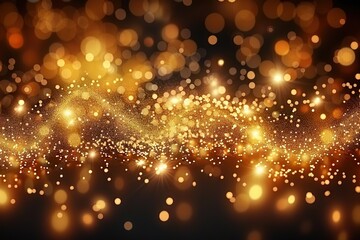 Golden Gala - A Christmas and New Year Celebration Background with Glistening Particles and Sprinkles