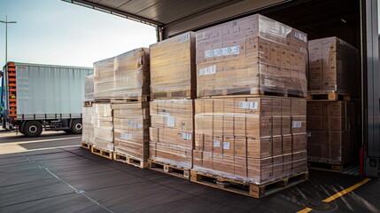 Truck transporting a European pallet load