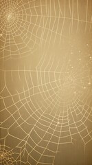 Obraz premium Close-up of spider webs against a brown background, showcasing intricate and delicate web patterns with a soft light effect.