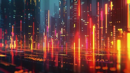 Obraz premium Quantum Frontier. Futuristic Technological Visualization - Modern Artwork Tech background.