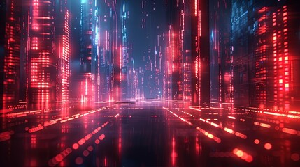 Quantum Frontier. Futuristic Technological Visualization - Modern Artwork Tech background.