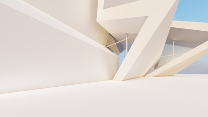 Fototapeta premium 3d rendering architecture background building geometric shape