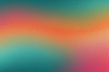 Obraz premium Orange teal green pink abstract grainy gradient background noise texture effect summer poster design 