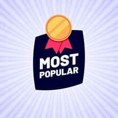 Dynamic Label With Medal Icon And Text Most Popular