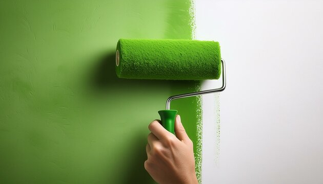 peinture d'un mur blanc au rouleau