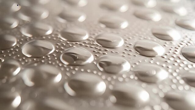 Tiny raised dots cover this embossed aluminum reminiscent of a bubble wrap pattern but with a metallic shine.