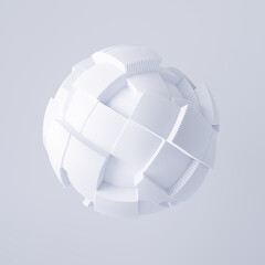 3d render of spherical shape with random blocks. Dynamic futuristic background.	