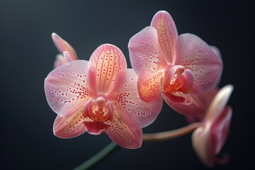 Pink Orchid Blooms Close-Up