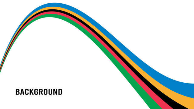 Sport background with rainbow pattern. Summer Olympic Games 2024 in Paris news banner. Abstract wavy pattern