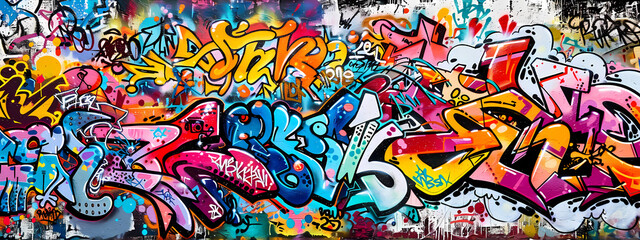 Naklejka premium Colorful Urban Graffiti Art