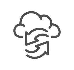 Data exchange related icon outline and linear vector.
