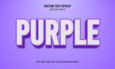 Purple 3d editable text effect