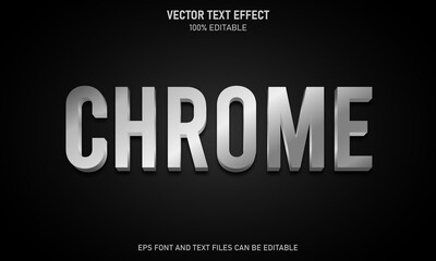 Fototapeta premium Chrome 3d editable text effect