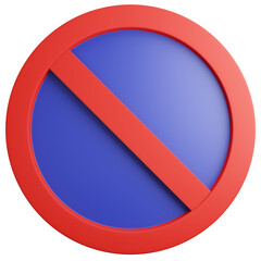 3d render of traffic signs No Parking.