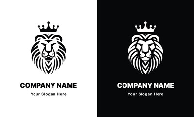 King Lion with Crown Logo Vector for Your Brand.eps