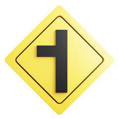 3d render of traffic signs Side road left.