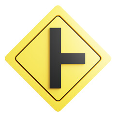 3d render of traffic signs Side road right.