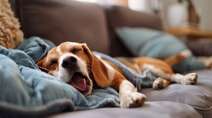 setter dog on a sofa