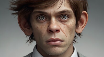 portrait of a man with a big nose and big ears