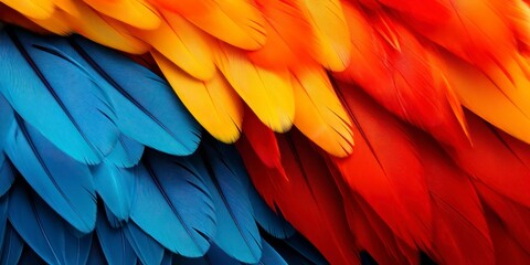 Obraz premium Macaw feathers background, Scarlet Macaw