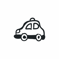 taxi car hand drawn icon