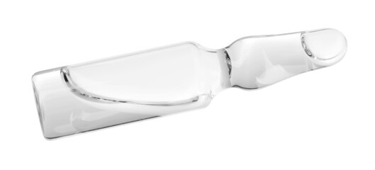 Glass ampoule with liquid isolated on white
