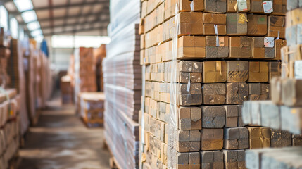Industrial Process of Manufacturing Building Materials in Factory Setting