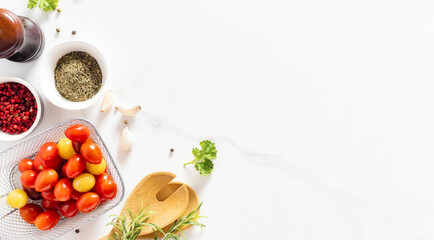 ingredients and spices for cooking healthy food