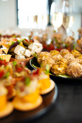 catering food buffet on table.