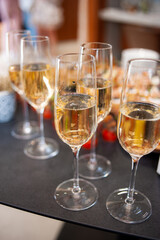Wine tasting. Sommelier pours wine into a glass