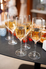 Wine tasting. Sommelier pours wine into a glass