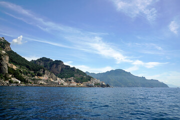  Types of Italy. City of Positano. Beautiful architecture and the Mediterranean Sea