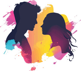 Friendship day silhouette vector art illustration