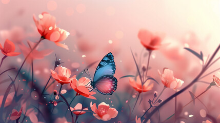 butterfly and flowers
