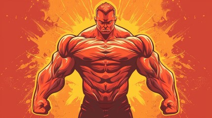 2d symbol of a muscular icon perfect for illustration and easily isolated