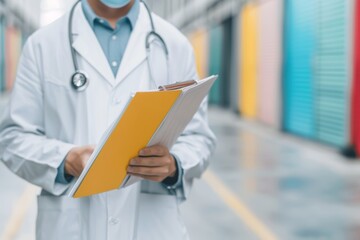 Medical Professional Examining Patient's File Generative AI